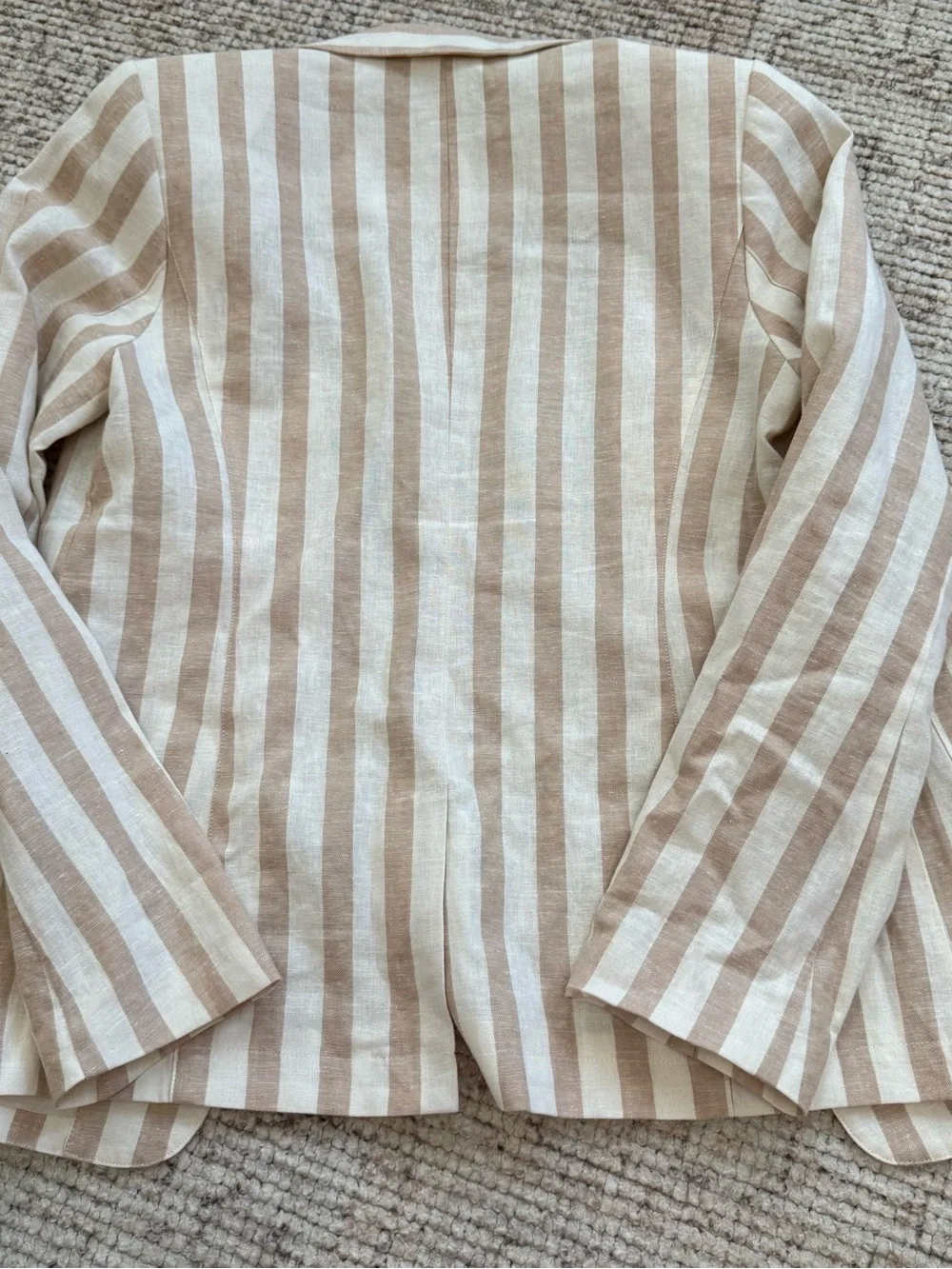 Draper James Linen Blazer striped size 2 Beige & White - Lightweight